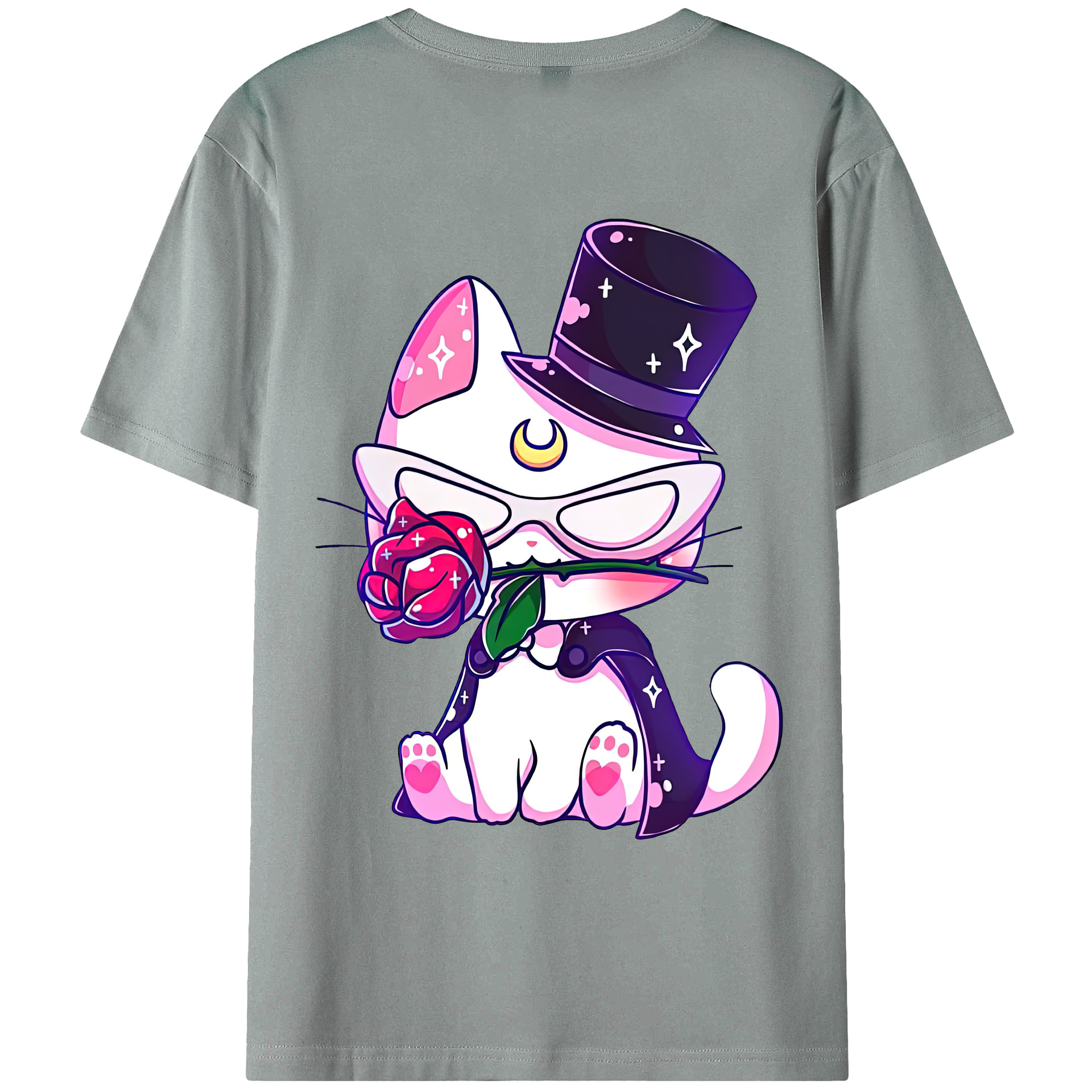 （画像用） 美少女戦士セーラームーン Sailor Moon 綿100％ メンズ半袖Tシャツ（バックプリント） 通気性
